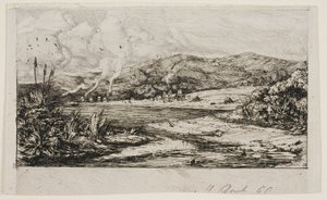 Malá francouzská kolonie v Akaroa, 1845 od Charles Meryon