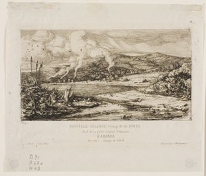 Malá francouzská kolonie v Akaroa, 1845 od Charles Meryon