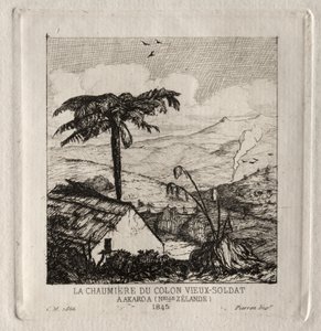 The Old-soldier Settlers Hut v Akaroa, 1845, 1866. od Charles Meryon