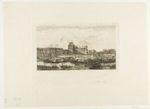Starý Louvre, Paříž, 1651 od Charles Meryon