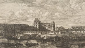 Starý Louvre, Paříž, po Zeemanovi, 1865-66. od Charles Meryon