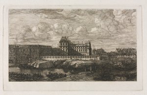 Starý Louvre z obrazu od Zeemana, 1651 od Charles Meryon