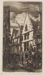 Pohled podél Rue des Toiles, Bourges