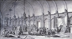 Drancování uměleckých děl za Napoleona Bonaparta: „Madona z Correge (Antonio Correggio) byla převzata z Akademie v Parmě a předána francouzským kurátorům v květnu 1796“. Kresba čínskou tuší od Charlese Meyniera (1768-1832). Ztlumit. 0,17x0,32 m od Charles Meynier