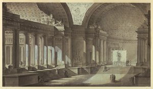 Architektonická fantazie: Interiér chrámu Athény