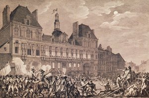 Robespierre, Saint-Just, Couthon a Hanriot se ukrývají v pařížském Hotelu-de-Ville, 9. thermidor II (27. července 1794) 1800