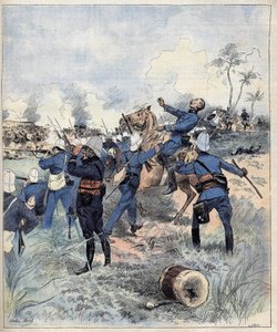 Velitel Faurax zemřel v bitvě u Dogby dne 19. září 1892 v Dahomey (nyní Benin) po aquerelle de Morel v roce 1892. od Charles Morel