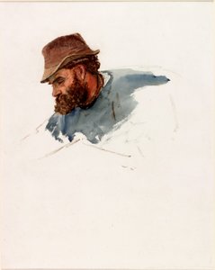 Hlava rybáře (barva těla a akvarel na papíře) od Charles Napier Hemy