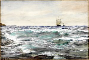 Drsná voda na tyči (akvarel a tělová barva na papíře) od Charles Napier Hemy