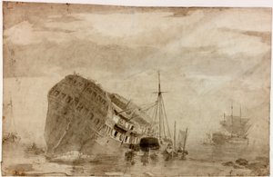 Doprava (inkoust (černá)) od Charles Napier Hemy