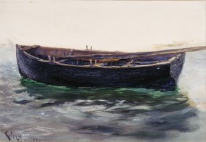 Studie lodi (olej na papíře (nalepeno na kartě)) od Charles Napier Hemy