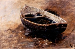 Studie člunu, 1901 (olej na papíře) od Charles Napier Hemy
