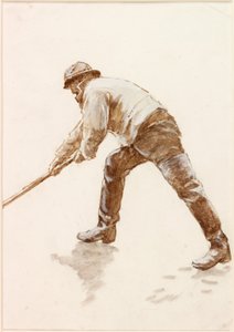 Studie rybáře při práci (bodycolor) od Charles Napier Hemy