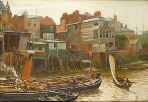 Temže v Cold Harbour, Blackwall, 1896 (wc na papíře)