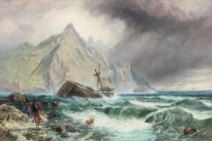 Vrak fregaty na jižním pobřeží Španělska, 1863