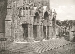 Katedrála v Chartres – Portico du Midi XII. století, c. 1854, vytištěno ca. 1857. od Charles Nègre