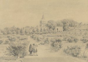 Pohled na vesnici Marigny Pohled na Clocher a část vesnice Marigny ze Salon du Château (název na objektu) od Charles Nicolas Cochin (II)