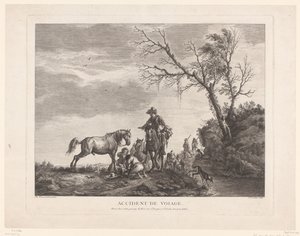Cestující během mezipřistání Nehoda plavby. (název na objektu) od Charles Nicolas Cochin (II)