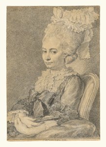 Portrét mladé ženy držící vějíř od Charles Nicolas Cochin II