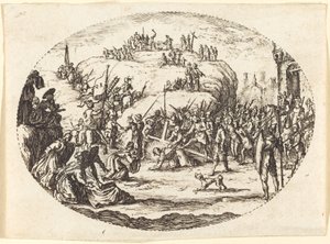 Malé nesení kříže od Charles Nicolas Cochin I after Jacques Callot