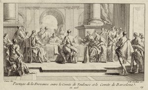 Rozdělení Provence mezi hrabata z Toulouse a Barcelona, 1125 od Charles Nicolas II Cochin
