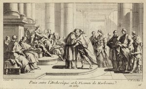 Mír mezi biskupem a vikomtem z Narbonne od Charles Nicolas II Cochin