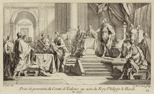 Držení hrabství Toulouse ve jménu francouzského krále Filipa III od Charles Nicolas II Cochin