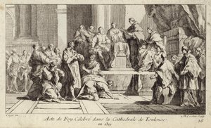 Kataři, kteří se kajícně, deklarují svou víru v katolické náboženství v katedrále v Toulouse ve Francii od Charles Nicolas II Cochin