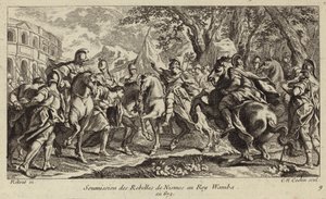 Podřízení rebelů z Nimes Wambě, králi Vizigótů, 672 od Charles Nicolas II Cochin