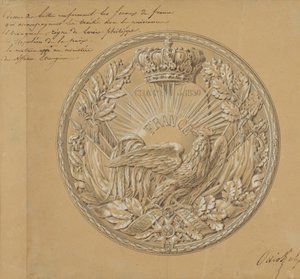 Návrh medaile na památku Charty z roku 1830, 1830. od Charles Nicolas Odiot