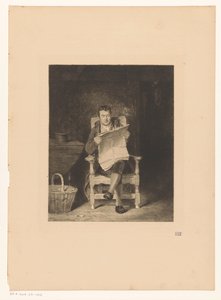 Muž čte noviny od Charles Oliver Murray