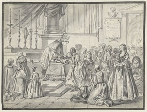 Církevní scéna s uctíváním kříže na Velký pátek od Charles Parrocel
