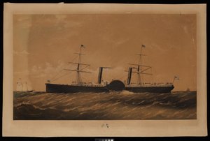 Atlantic Royal Mail Steam Navgn. Co. Steamer Adriatic... (litografie, podlepená plátnem) od Charles Parsons