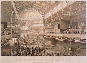 Interiér New York Crystal Palace, hospoda. od Endicott & Co., New York, 1855 od Charles Parsons