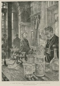 Návštěva královské mincovny; testování drahého kovu (rytina) od Charles Paul Renouard
