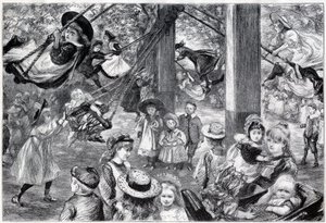 Dětská tělocvična pod širým nebem v Battersea Park v Londýně - 1898 - nakreslený ze života Paulem Renouardem od Charles Paul Renouard