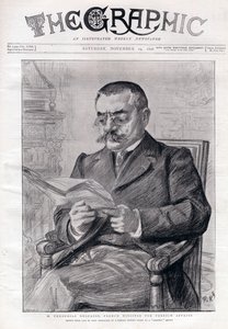 Portrét Theophila Delcasse (1852-1923), francouzského politika a ministra zahraničních věcí. od Charles Paul Renouard