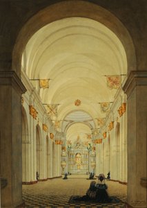 Interiér katedrály v Buenos Aires od Charles Pellegrini