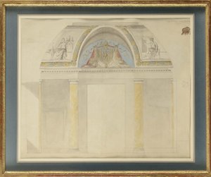 Studie na výzdobu trůnu v Palais des Tuileries od Charles Percier