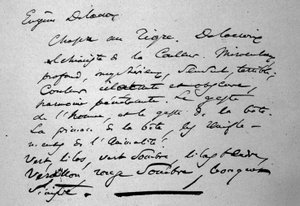 Text básníka Charlese Baudelaira (1821-1867) o malíři Eugene Delacroix vydaný v roce 1846