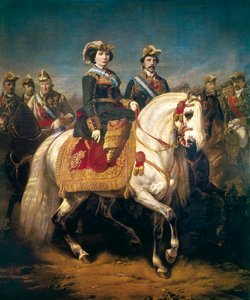 Hodnocení vojenské přehlídky španělskými králi Isabellou II od Charles Porion