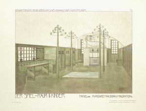 Mateřská školka, kolem roku 1901 (barevná litografie) od Charles Rennie (after) Mackintosh