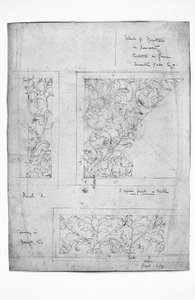 Anděl, detail stěny, 1891 (pera tužkou a akvarelem na papíře) od Charles Rennie Mackintosh