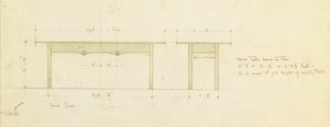 Design pro jídelní stůl a malý stůl (akvarel) od Charles Rennie Mackintosh