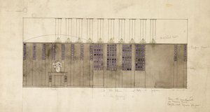Design na stěnu, stůl a dveře, pro A.S. Ball, Berlín, 1905 od Charles Rennie Mackintosh