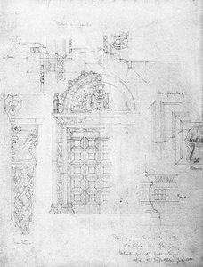 Dveře v Malém klášteře, Certosa di Pavia, 1891 od Charles Rennie Mackintosh