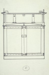 Perokresba nábytku (skříň), cca 1910 (tuš na papíře) od Charles Rennie Mackintosh