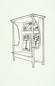 Perokresba nábytku (skříň), cca 1910 (tuš na papíře) od Charles Rennie Mackintosh