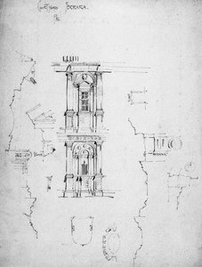 Palace Courtyard, Ferrara, 1891 od Charles Rennie Mackintosh