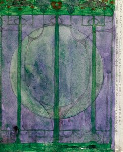 Strom osobního snažení, Charles Rennie Mackintosh (1868-1928), tužka a akvarel na papíře, 32x25 cm